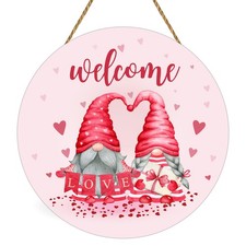 Valentines Day Door Decorations Gnomes Wall Decor Wooden pink