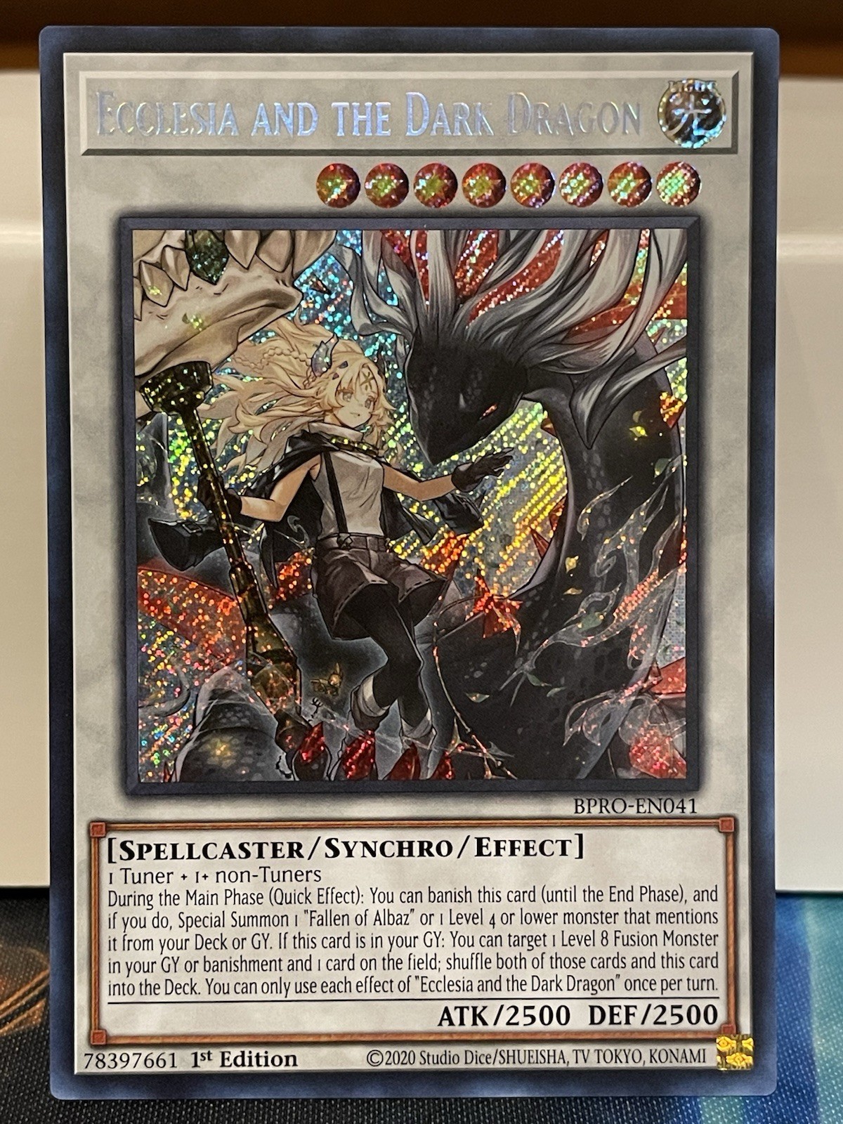 Ecclesia And The Dark Dragon - BPRO-EN041 - Secret Rare - 1st Edition - NM