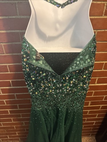 Jovani Beaded/sequined Green Mermaid Formal Dress Size 2 Gorgeous - Picture 13 of 16