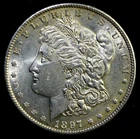 1897 $1 Morgan Silver Dollar Coin ~CH ALMOST UNCIRCULATED #N6
