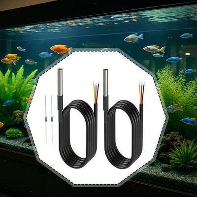 2 Stück DS18B20 Temperatursensor mit 4,7 kΩ Widerstandsthermometer -55 °C bis
