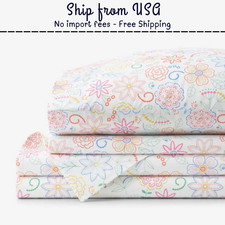 The Company Kids Floral Dream Classic Cool Organic Cotton Percale Bed Sheet Set