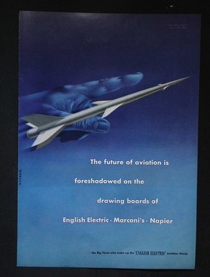 Original 1958 Reklame English Electric Future Aviation Zeichenbretter