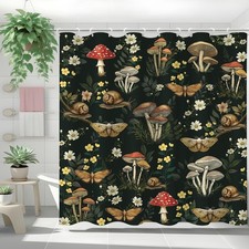 Floral Shower Curtain Set, Flowers Shower Curtain for Bathroom, Girls Cute an...