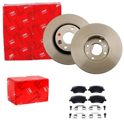 TRW BREMSSCHEIBEN + BELÄGE VORNE passend für NISSAN MICRA 3 K12 + NOTE E11