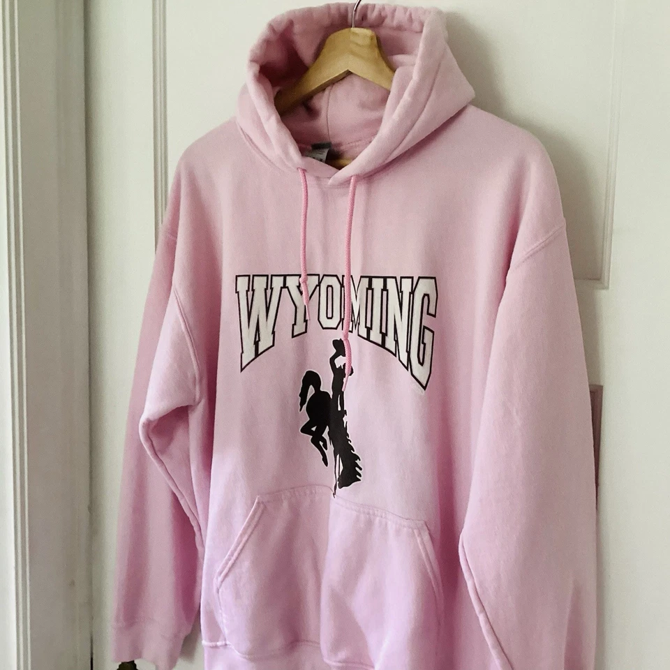 Wyoming Vaqueros Tradicional Sudadera con Capucha Rosa Talla M Gildan Sudadera Colegial Wyo Foto 4 de 4