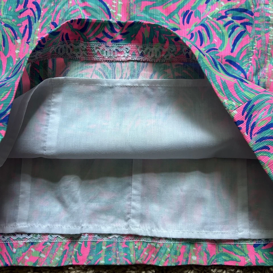 Vestido Lilly Pulitzer Niñas Mini Mila Cambio Puesta de Sol Floral Talla 12 Estilo 25978 Forrado Foto 3 de 4