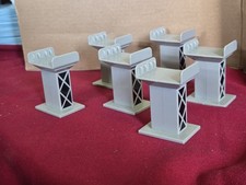 set of 6 Thomas & Friends Wooden Track RISERS SUPPORTS BRIDGE GREY GRAY PLASTIC
