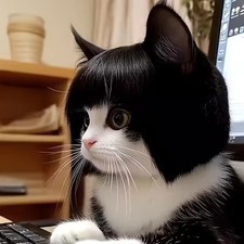 Cat Wig 8" Long Black Clip-on Soft Polyester NEW