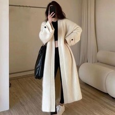 Elegant Womens Long Sweater Coat Knitted Cardigan Loose Oversized Outwear Casual