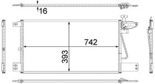 AC Condenser MAHLE Fits SCANIA P G R T - Series P G R T 380 I 03-19 1752264