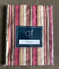 C&F Striped Euro Pillow Sham - Orange Red Gold - 26"x26"
