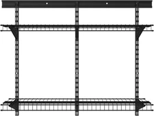Maxload Heavy Duty Wall Shelf Kit for Garage, 2 Shelves, Adjustable Shelftrack W