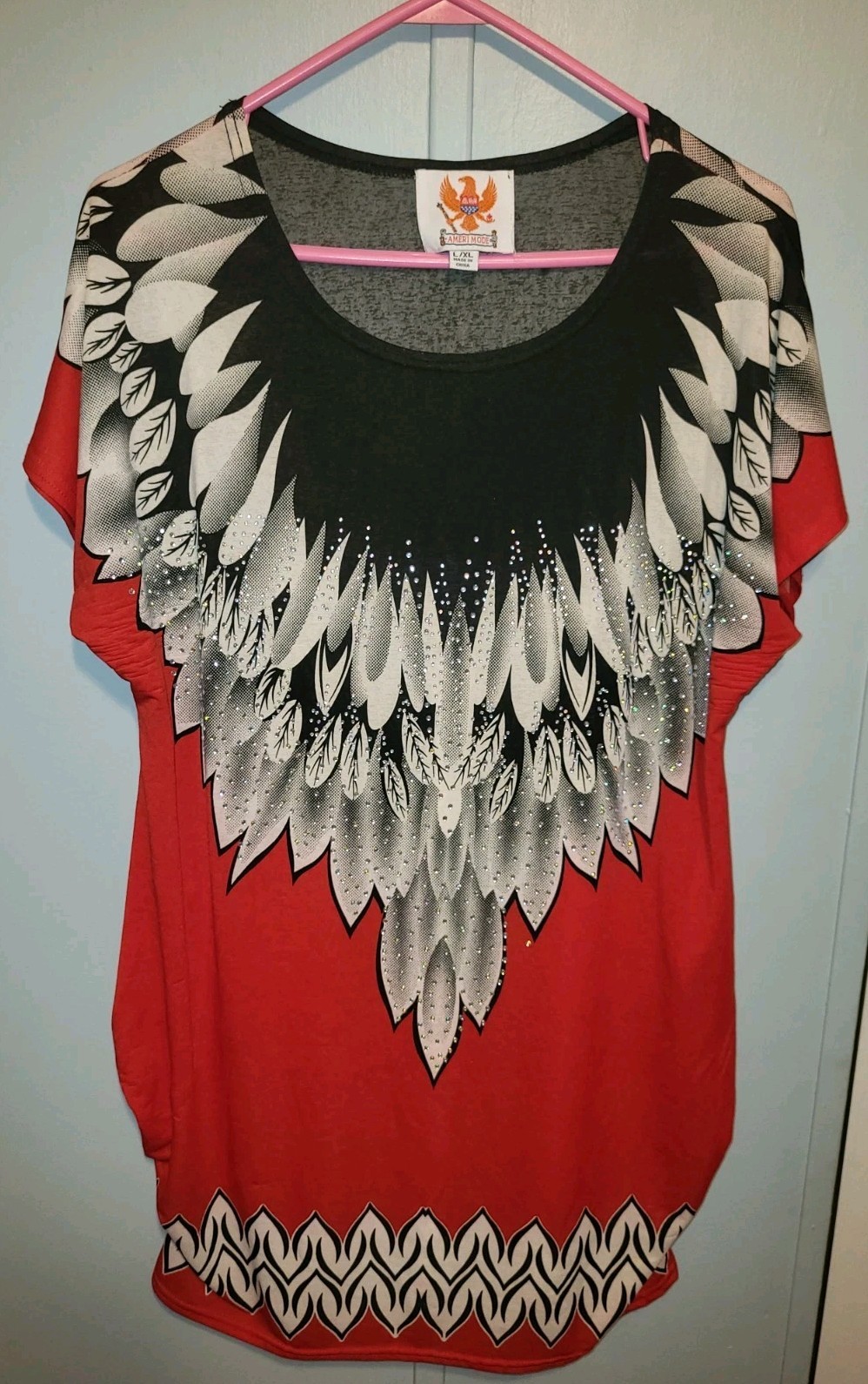 Ameri Mode Womens Red Feathers rhinestone Crystal… - image 10