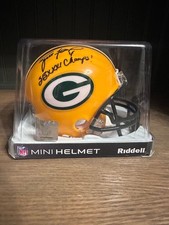 Brett Favre Signed Green Bay Packers Mini Helmet Riddell Autograph COA Hologram