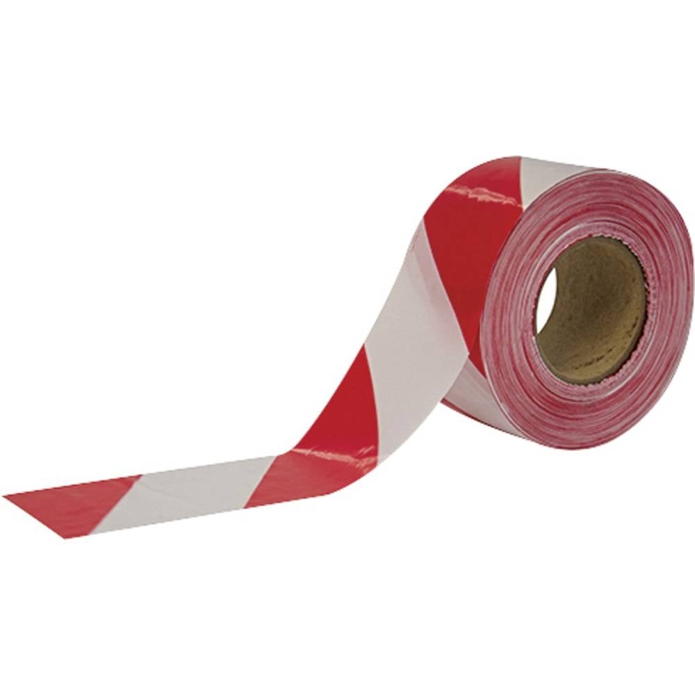 Bande de fermeture Cimco 182782 rouge et blanc 500 m x 75 mm pour signalisation