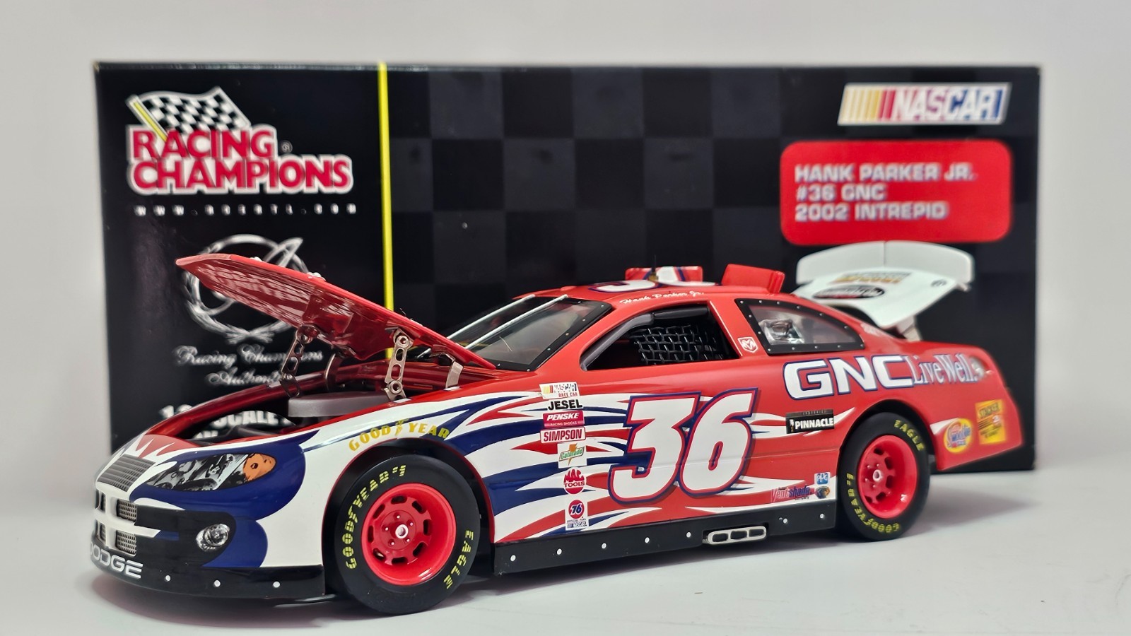 RARE  1/24 2002 HANK PARKER JR GNC LIVE WELL DODGE INTREPID 