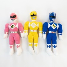 Mighty Morphin Power Rangers Action LOT 12  Plush Pink Blue Yellow Vintage 1993