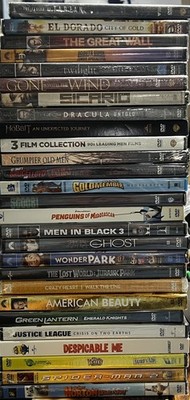 NEW 27 DVD'S Spider-Man Hobbit Jurassic Park GHOST Justice League Despicable Me