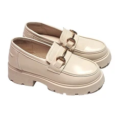 Top Moda Kingsley ivory platform loafers women's size 6