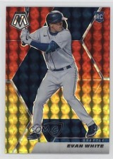 2021 Panini Mosaic Rookie Choice Fusion Red & Yellow Prizm 10/64 Evan White 02l6