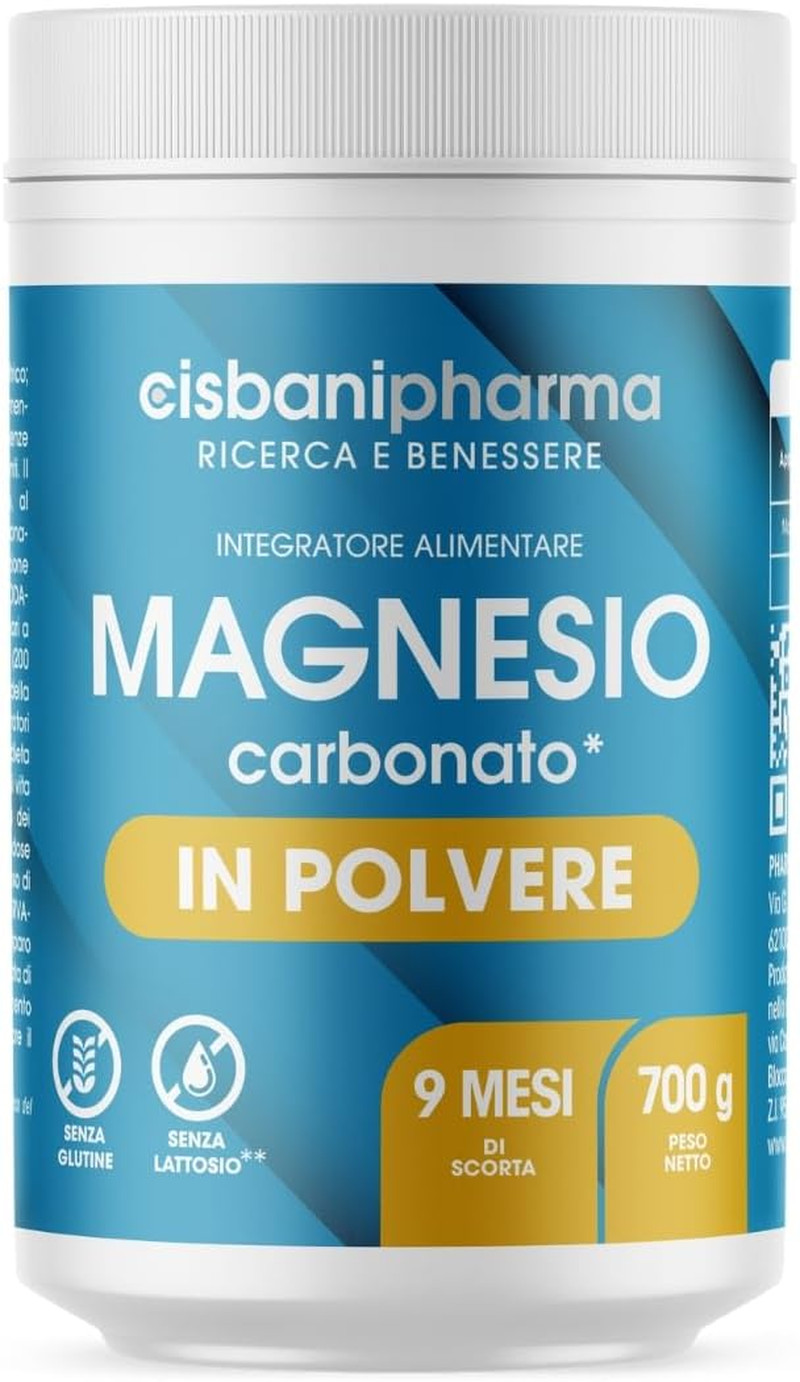 Magnesio in Polvere 700g Scorta 9 Mesi | Carbonato di Magnesio Puro