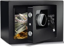Digital Electronic Money Safe, Steel Security Lock Box with Keypad, Office Hotel