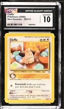 CGC 10 GEM MINT Cleffa 20/111 Neo Genesis Pokemon Card