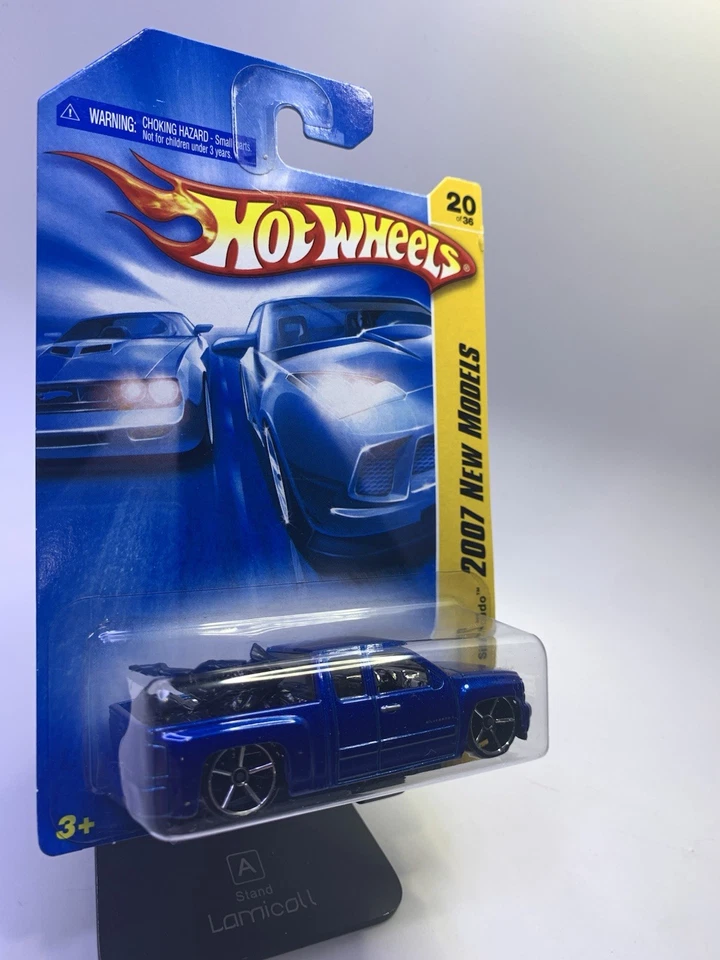 CHEVY SILVERADO MOTORCYCLE BLUE HOT WHEELS 2007 NEW MODELS 20 OF 36 DIECAST - Image 3 of 4