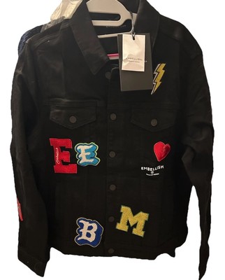 Embellish Denim DEVIN jacket Unisex  Men M  Women Lg Embroidered / Patches