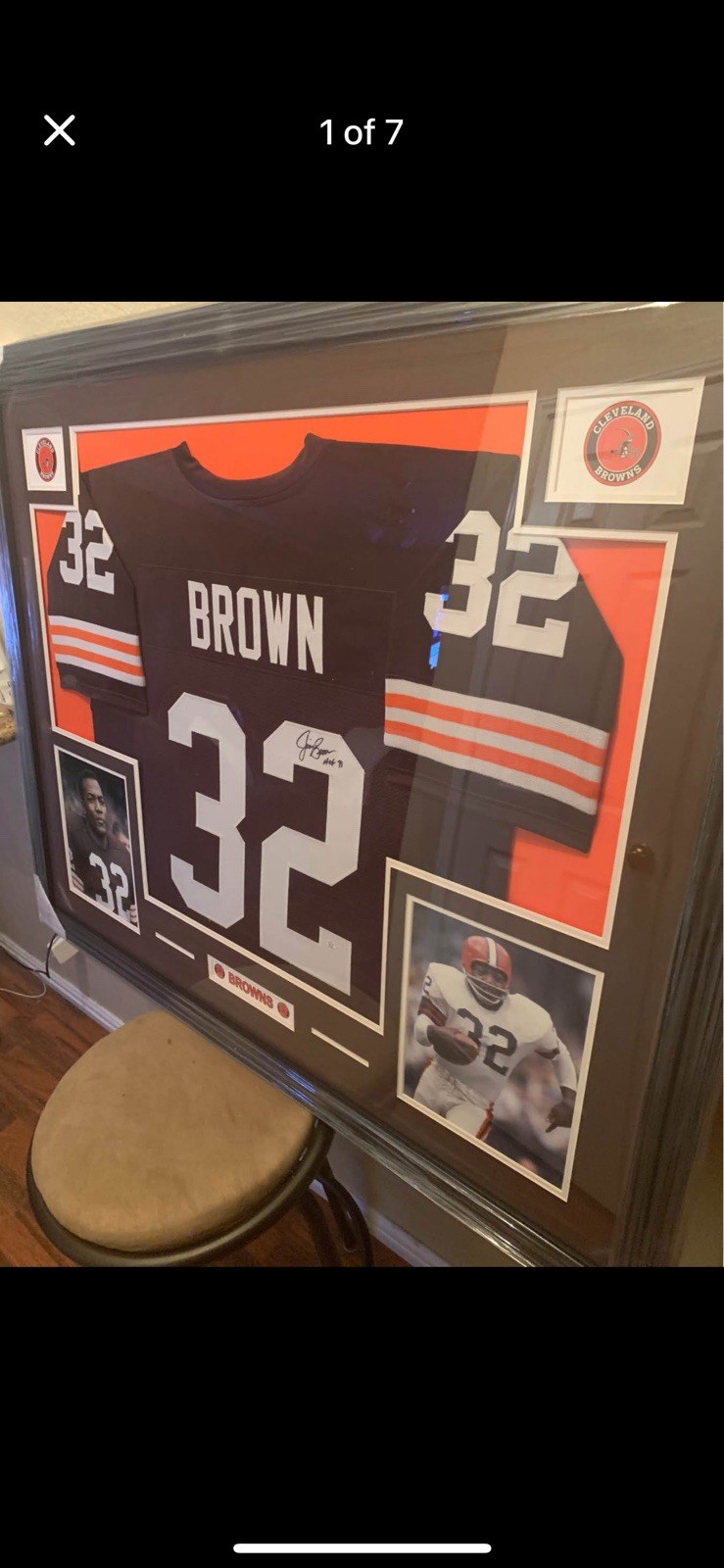 Jim Brown Autographed Signed Authentic Framed Jersey COA JSA Browns GOAT 