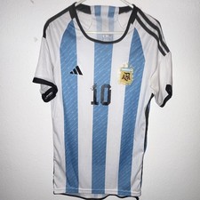 adidas Argentina National Team Soccer Jersey Lionel Messi #10 XL White Blue