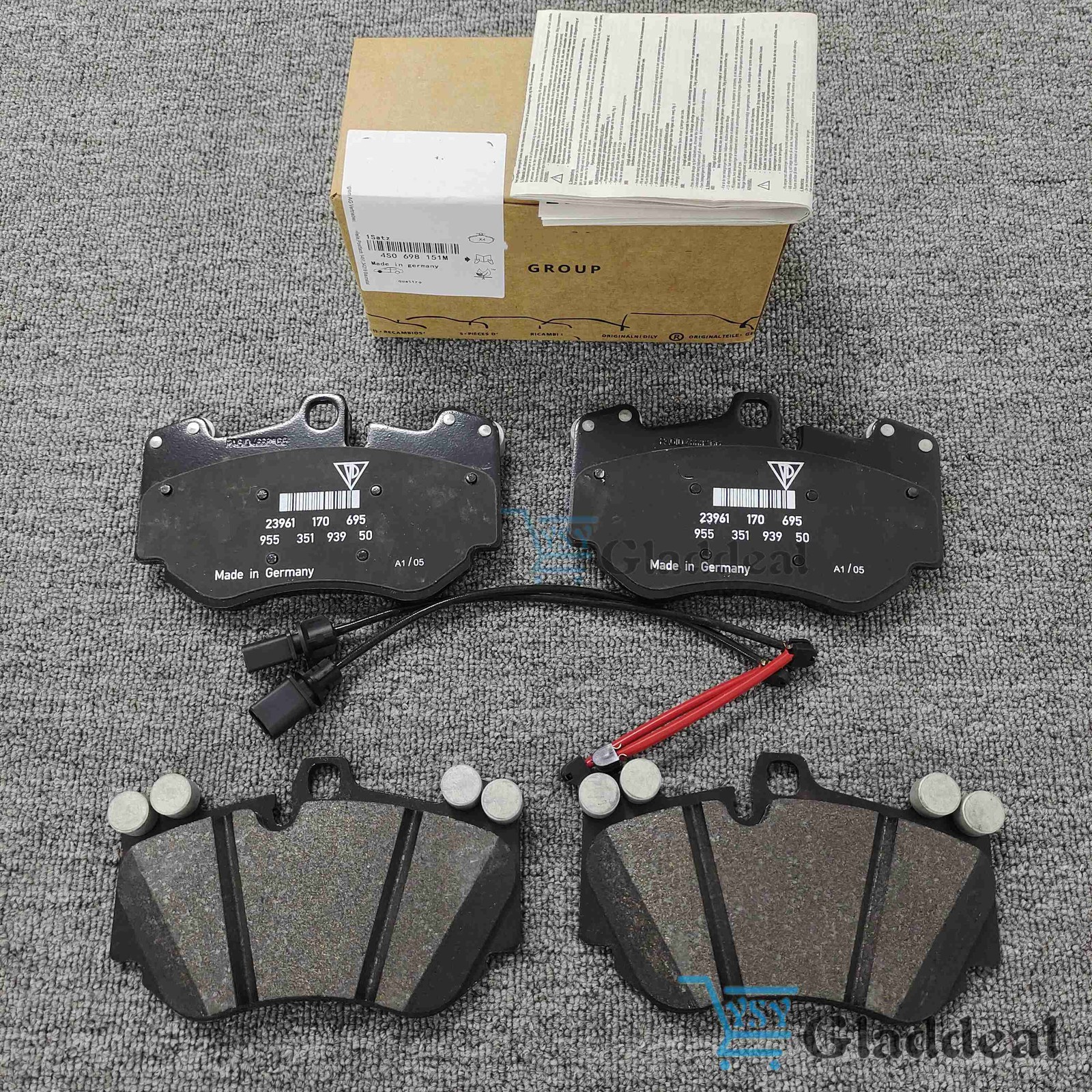For Lamborghini Huracan 5.2 Front Brake Pad Kit With Sensor 18-20 4S0698151M