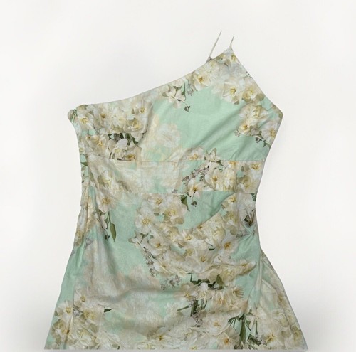 Sheike Women's Size 14 CeCe Blossom Linen Dress One Shoulder Midi Length Floral - Bild 2 von 10