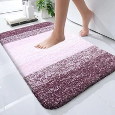 OLANLY Bathroom Rugs Mat 24x16, Extra Soft Absorbent 24" x 16", Mauve 