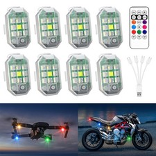 8-Pack Waterproof Wireless Strobe Light Kit USB Rechargeable for Drones Bikes