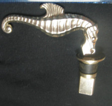 Vintage Bottle Stopper Deco Sea-Horse Metal &...