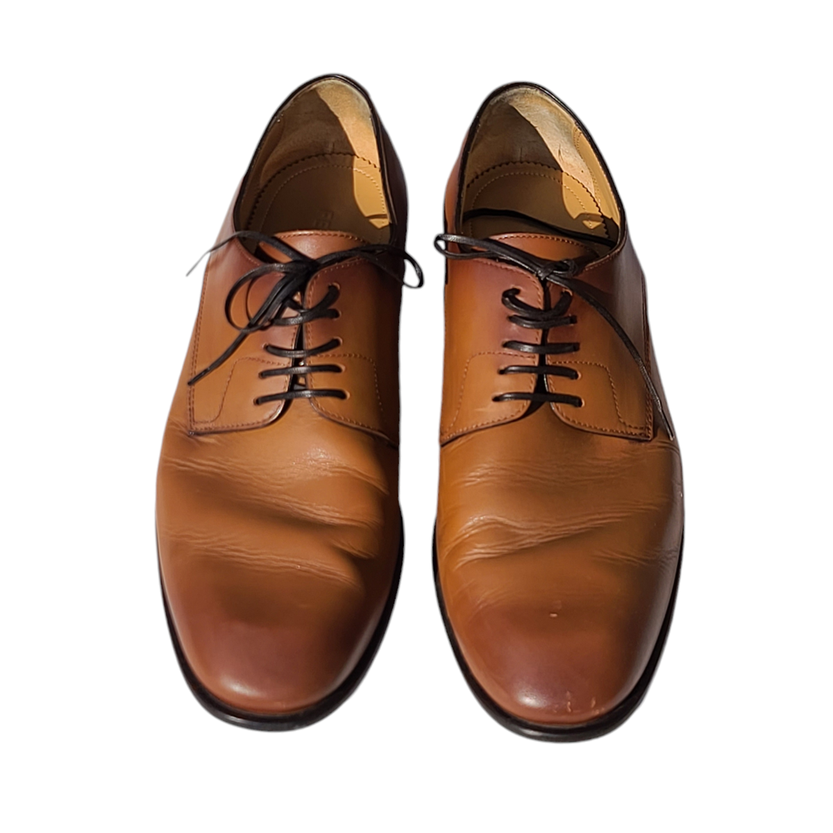 Salvatore Ferragamo Fosco Plain Toe Lace Up Derby Shoes New Vicuna