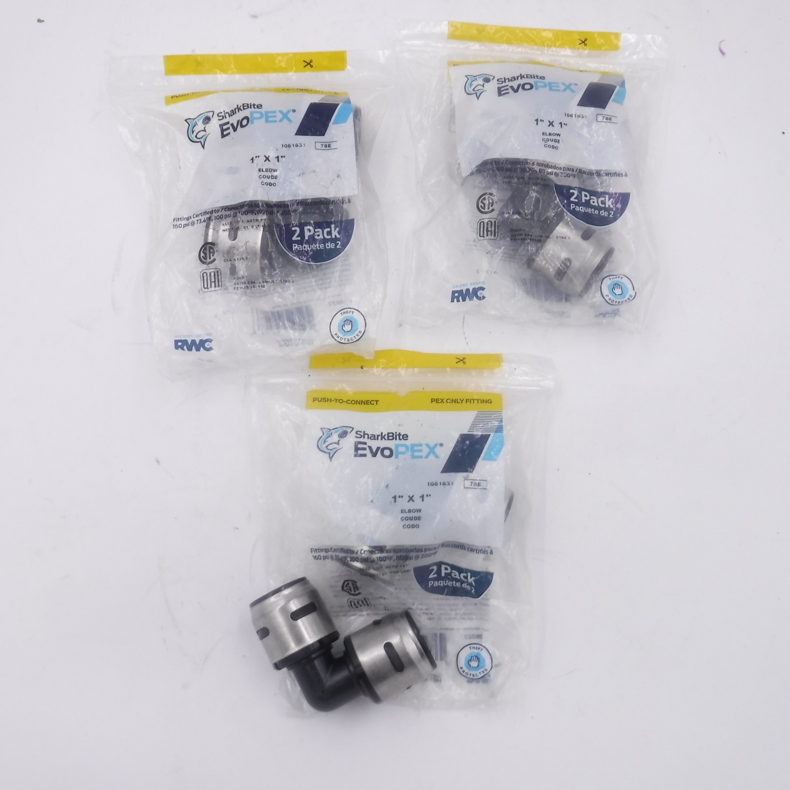 6 Pack SharkBite 1" EvoPEX 90° Elbows Push-to-Connect Plumbing Fitting PEX