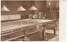 Billiard Room, The New Zealand Soldier's Club, London - Antique Postcard