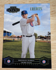 Brendan Harris Chicago Cubs 2004 Playoff Honors CREDITS GOLD #'ed /25