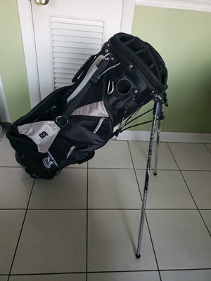 Bennington Golf Zone Stand Bag Black & Silver 8 Pocket Rain Cover New With Tags