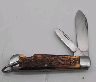 Vintage Camillus Easy Open Pocket Knife Jigged Scales 2 Blade Vg Used Condition