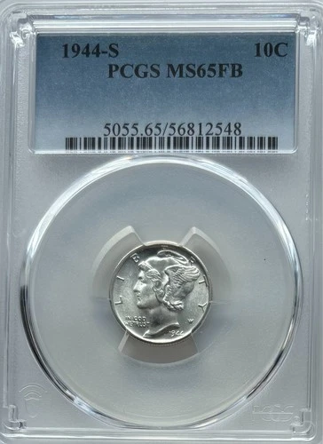 1944-S Mercury Dime PCGS MS-65FB GEM San Francisco Mint Certified #259
