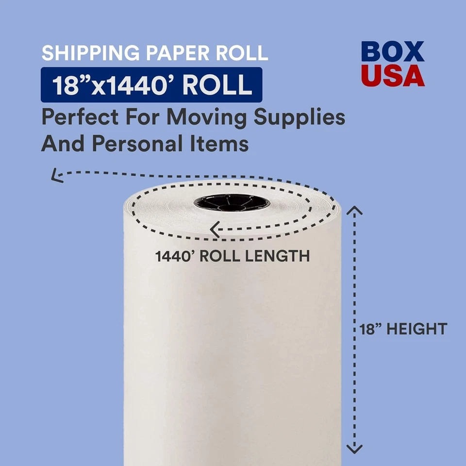 White Packing Paper Roll 1440'L x 18"W - 1000 Sheets - Image 4 of 4
