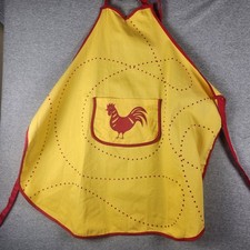 MU Kitchens Yellow Red Rooster Apron. 100% Cotton