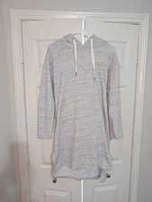 Forever 21 Women/Teen Heather Grey Hooded Sweater Dress, MED, NOT PERFECT