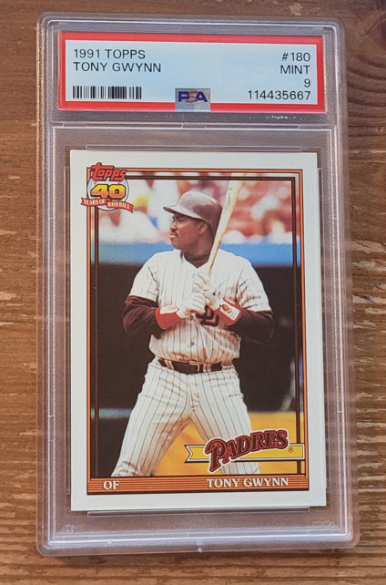 1991 Topps #180 Tony Gwynn San Diego Padres PSA 9