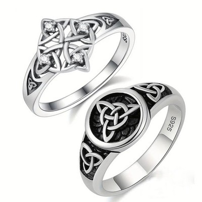 Fesselnder thailändischer Silber Cellet Trinity Ring setzen ein mutiges modisch