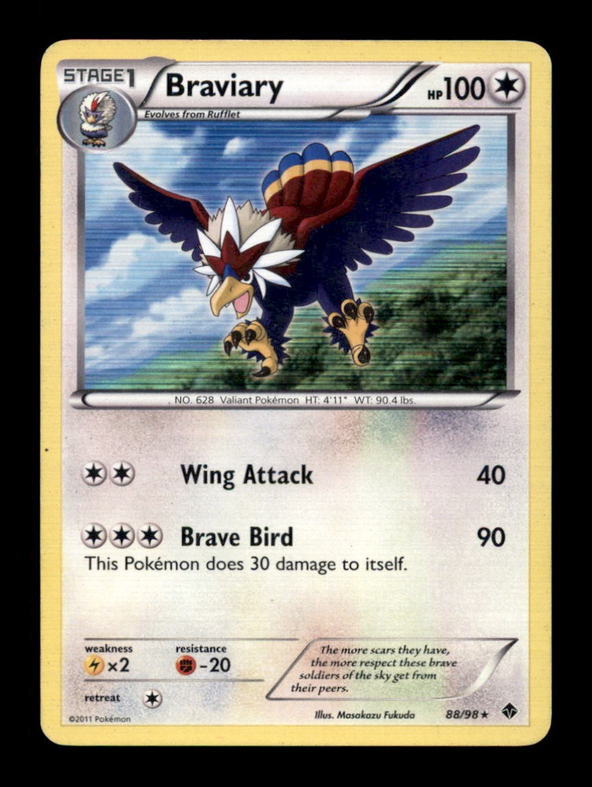 BRAVIARY 88/98 HOLO R EMERGING POWERS POKEMON HOLO MP